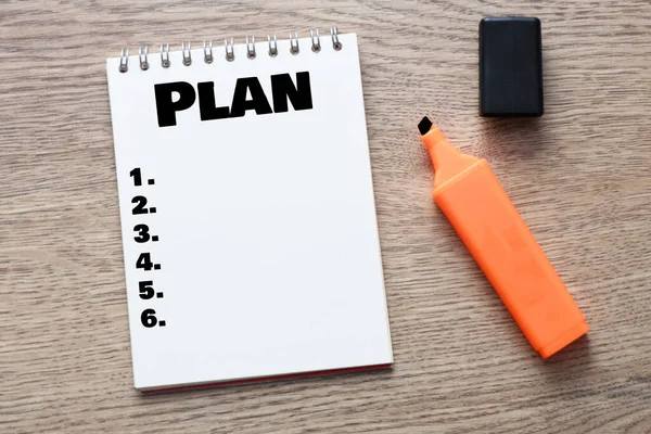 Plan Het Woord Geschreven Een Notitieboekje Concept Het Bedrijfsleven Plannen — Stockfoto