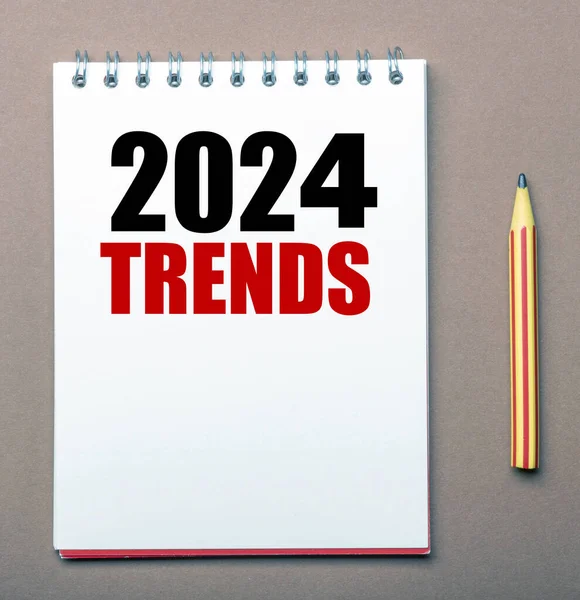 Trends 2024 Words Office Notebook — Stock fotografie
