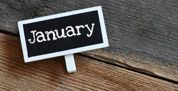 Januari Krijtbord Tafel — Stockfoto