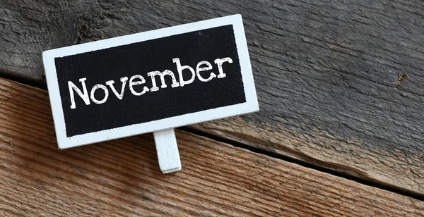 November Krijtbord Tafel — Stockfoto