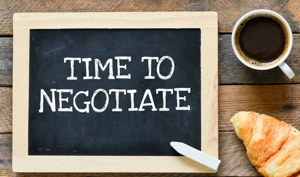 Time Negotiate Words Chalkboard Concept Business — Stock Photo, Image