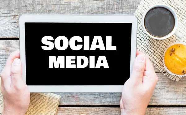 Sociala Media Ord Surfplatta — Stockfoto