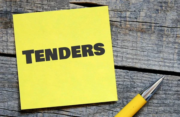 Tenders Word Small Piece Paper — Stock Photo, Image