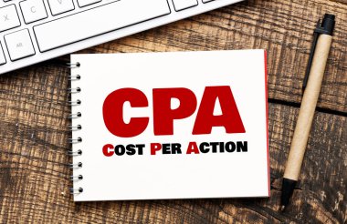 Kelime yazma metni Cpa Her Eylem Başına Maliyet. İş konsepti