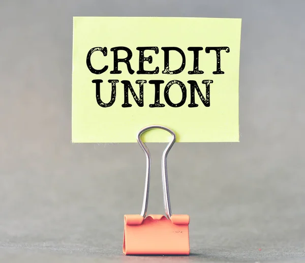 Worte Der Credit Union Auf Einem Kleinen Blatt Papier — Stockfoto