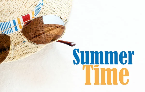 Summer Time Woorden Een Helder Stuk Papier — Stockfoto