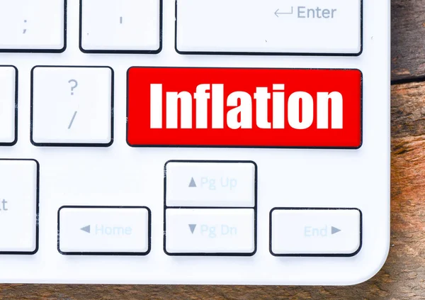 Инфляция Слова Клавиатуре Компьютера Концепция Бизнеса — стоковое фото