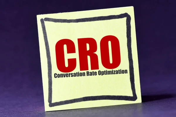 Cro Conversation Rate Optimization Palabras Pequeño Pedazo Papel — Foto de Stock