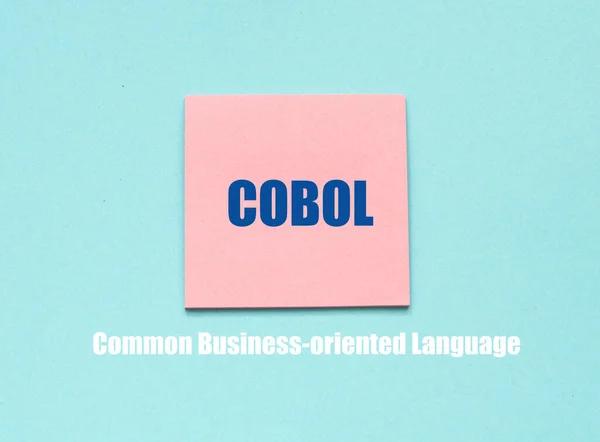 Cobol Common Business Oriented Language Words Pieces Paper — Fotografia de Stock