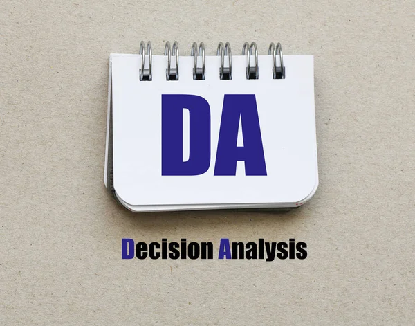 Decision Analysis Wörter Einem Büronotizbuch — Stockfoto