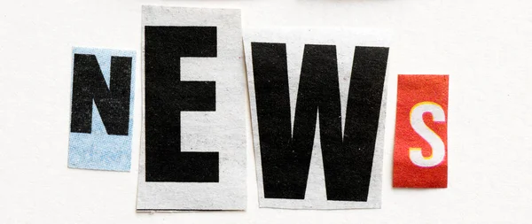News Word Arranged Newspaper Clippings — Stock Photo, Image
