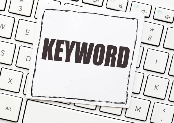 Keyword Word Small Piece Paper Placed Keyboard — Stock Photo, Image