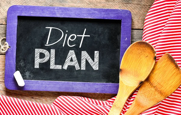 Dieet Plan Woorden Een Krijtbord — Stockfoto