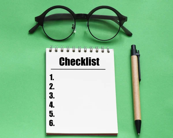 Woord Checklist Kantoor Notebook — Stockfoto