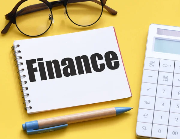 Finance Word Office Notebook — Stock Photo, Image