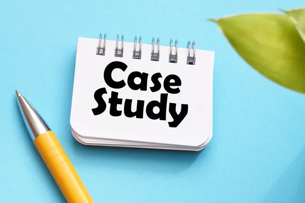Case Study Words Notebook Top View — Stock Photo, Image