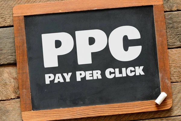 Ppc Pay Click Words Chalk Board — Stock Photo, Image