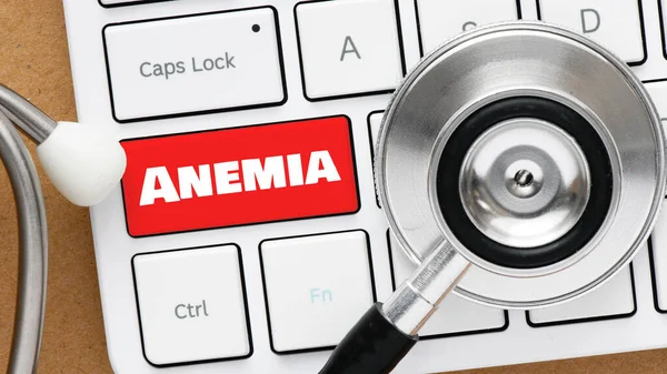 Anemia Red Keyboard Key Next Stethoscope — Stock Photo, Image