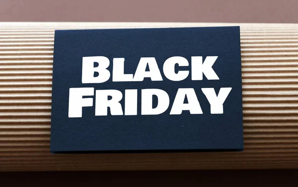 Slova Černého Pátku Napsaná Kusu Papíru Čas Propagaci Prodej Obchodech — Stock fotografie