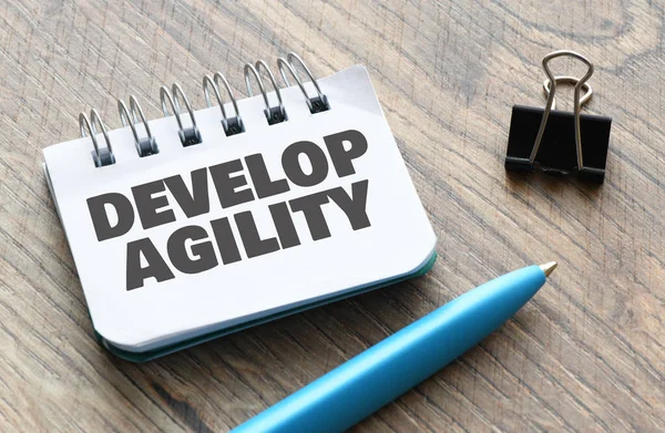 Notepad Text Develop Agility Business Concept — Stock Photo, Image