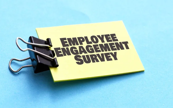 Employee Engagement Survey sign written on sticky note