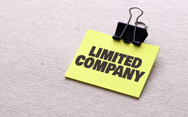 Limited Company Words Concept Words Piece Paper — Stock Photo, Image