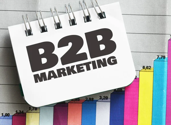 B2B Marketing Mots Dans Carnet Bureau — Photo