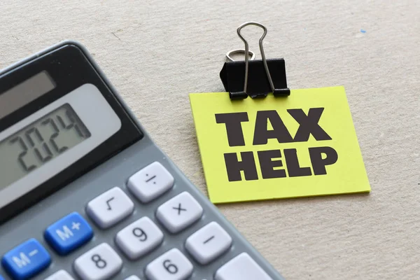 Tax Help Text Card Concept Background — Stock Photo, Image