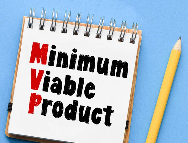 Mvp Minimum Viable Product Symbol Words Written Office Notebook — Stock Photo, Image
