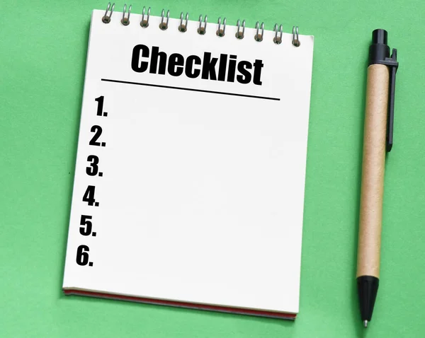 Woord Checklist Kantoor Notebook — Stockfoto