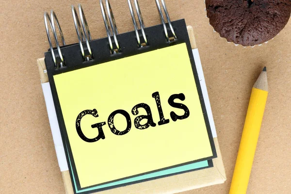 Goals Word Office Notebook — Stock Photo, Image
