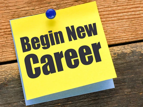 Begin New Career Words Small Piece Paper — Stock Photo, Image