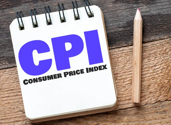 Cpi Index Spotřebitelských Cen Slovo Kancelářském Sešitu Koncept Pro Obchod — Stock fotografie