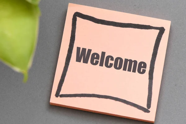 Welcome Word Small Piece Paper — Stock Photo, Image