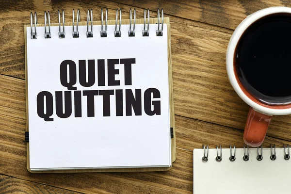 Quiet Quitting Words Office Notebook — Stock Photo, Image