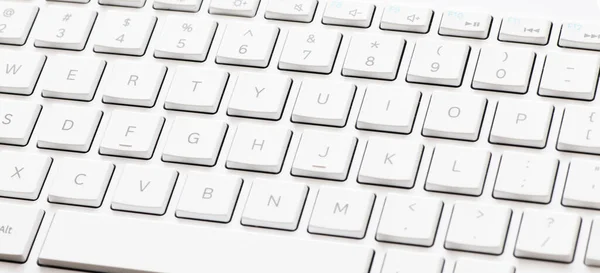 Close White Computer Keyboard White Background — Stock Photo, Image