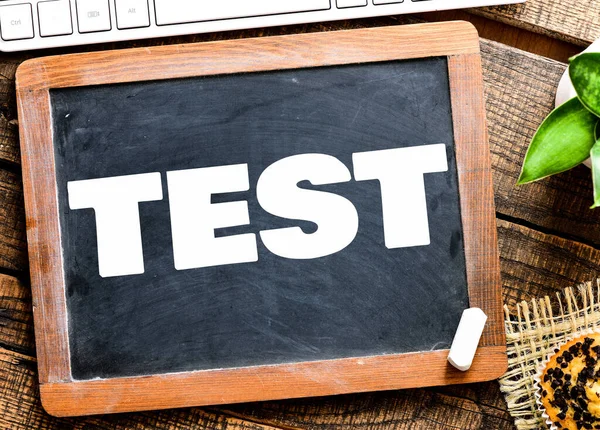 Test Işareti Sınav Öğrenme Konsepti — Stok fotoğraf
