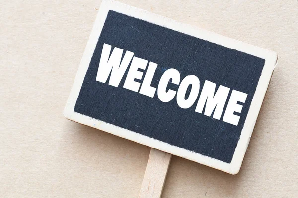 Welcome Word Small Chalk Board — Stock Photo, Image
