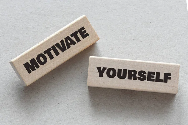Motivasi Diri Anda Simbol Konsep Kata Motivasi Diri Pada Blok — Stok Foto