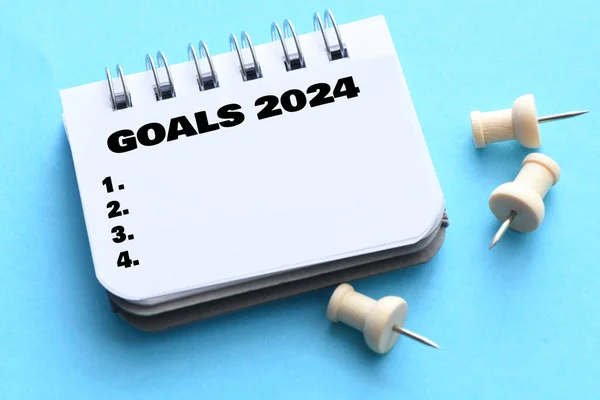 Obiettivi 2024 Parole Quaderno — Foto Stock