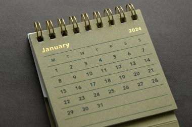 Mutlu yıllar 2024. Takvimi kapat Ocak 2024.