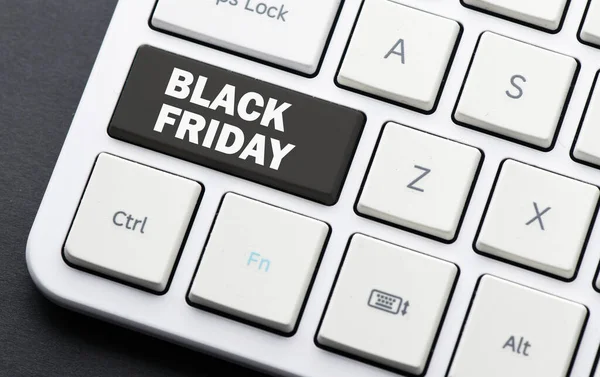 BLACK FRIDAY words on keyboard key. Concept for business, promotion and sale time in stores.