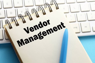 VENDOR MANAGEMENT bir not defteri üzerine metin - iş konsepti