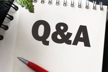 Ofis defterindeki soru-cevap kelimeleri - kavram.