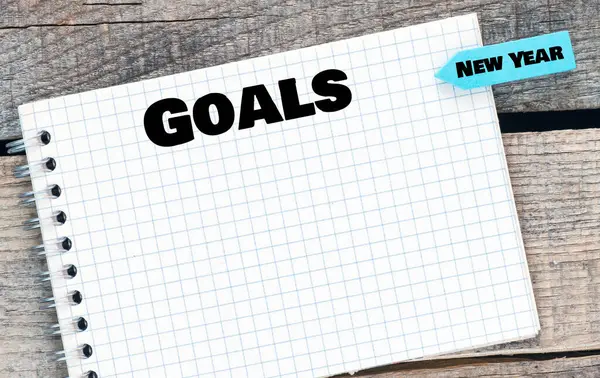 Goals Lettering Written Notepad Business Concept Royalty Free Stock Photos