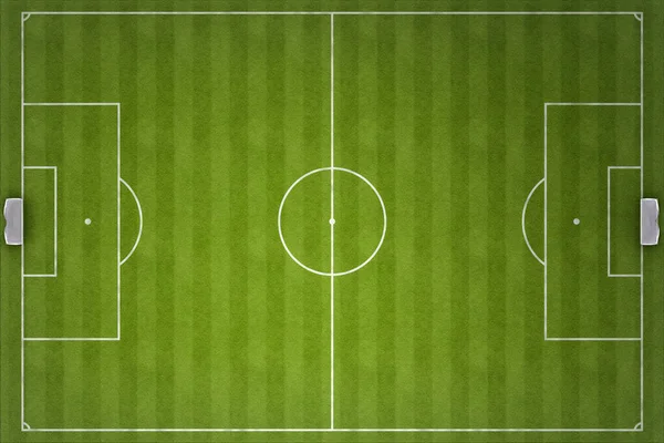Top View 3D Illustration of a Soccer Field