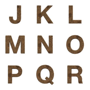 Tahta Alfabe, Sayılar ve Noktalama İşaretleri 3B Renklendirmeler (dekupaj yolu dahil)