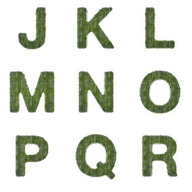 Beyaz arkaplanda izole edilmiş Harfler, Sayılar ve Noktalama İşaretleri de dahil olmak üzere üç boyutlu Bambu Yazıtipi Hazırlama seti, daha kolay dekupaj sayfası için jpg üzerinde gömülü yol dahil.