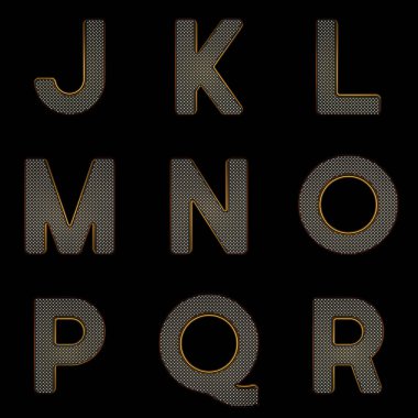 3 Boyutlu Elmaslar ve Altın Yazıtipi, harfler, sayılar ve noktalama işaretleri dahil. Siyah arkaplanda izole edilmiş ve daha kolay ayrıştırma için gömülü yol.