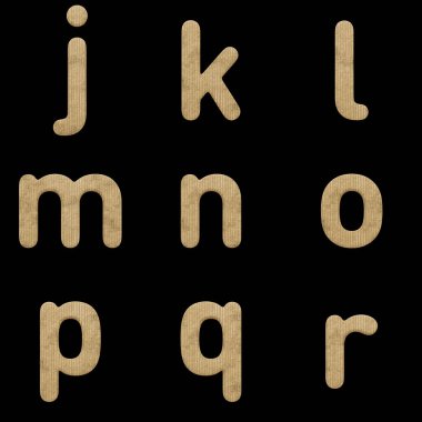 3B Karton Alfabe Hazırlama Seti - Daha kolay bir dekupaj için dosyaya gömülü yolu da içeren beyaz arkaplanda izole Harfler, Sayılar ve Noktalama İşaretlerini içeren yazı tipi.